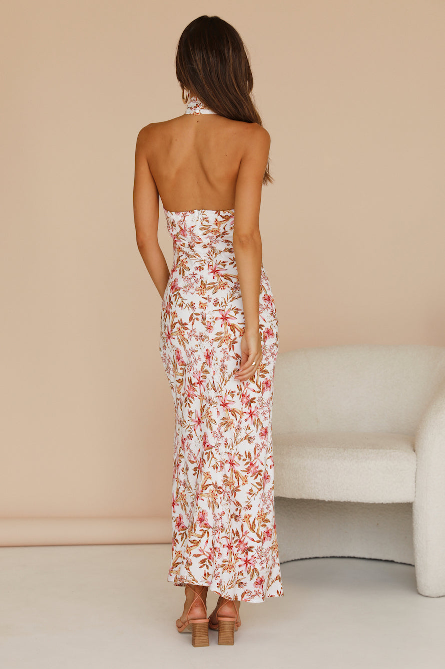 SEVEN WONDERS Alani Halter Maxi Dress White Floral