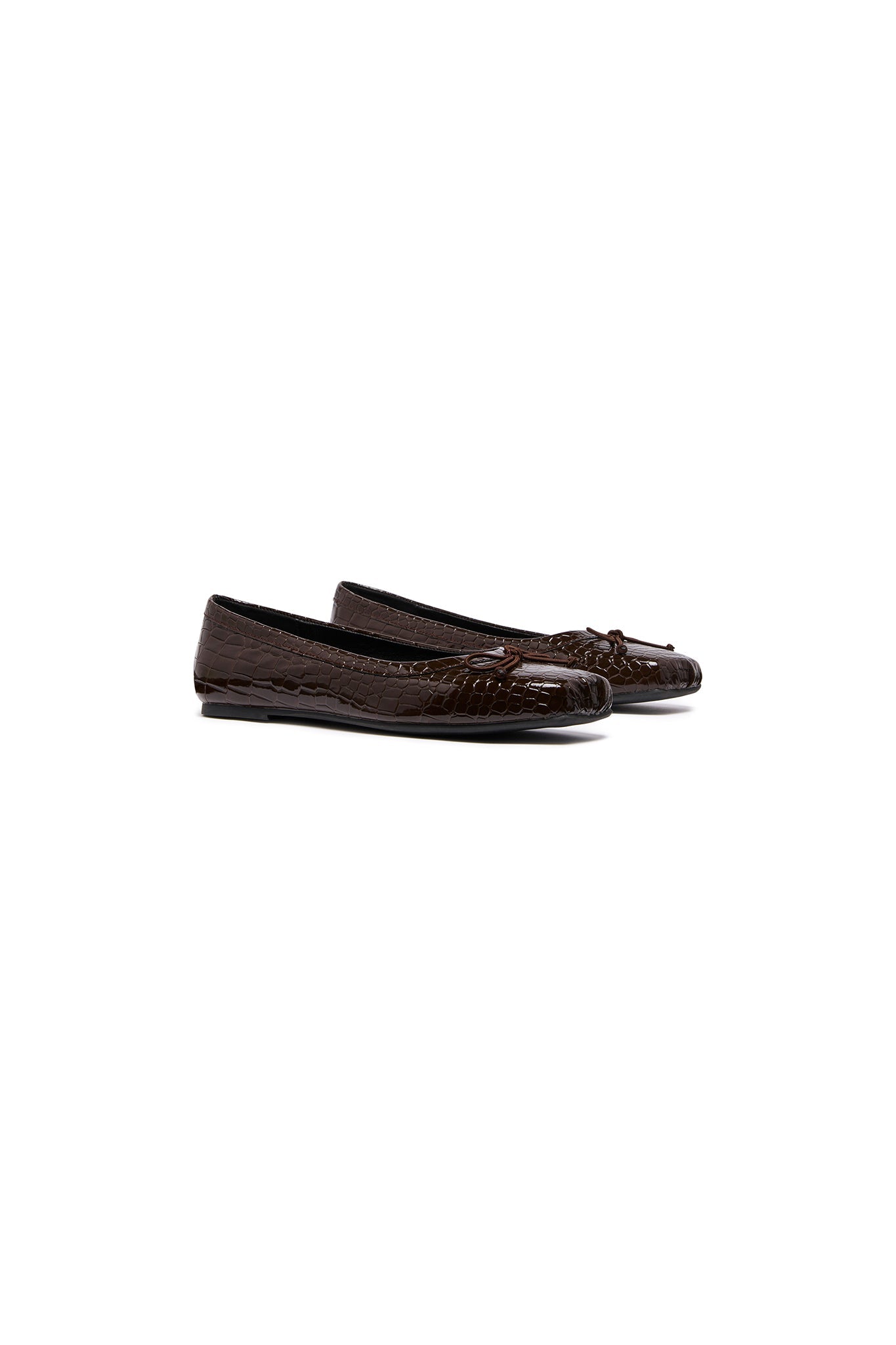 THERAPY Laine Ballet Flat Chocolate Croc