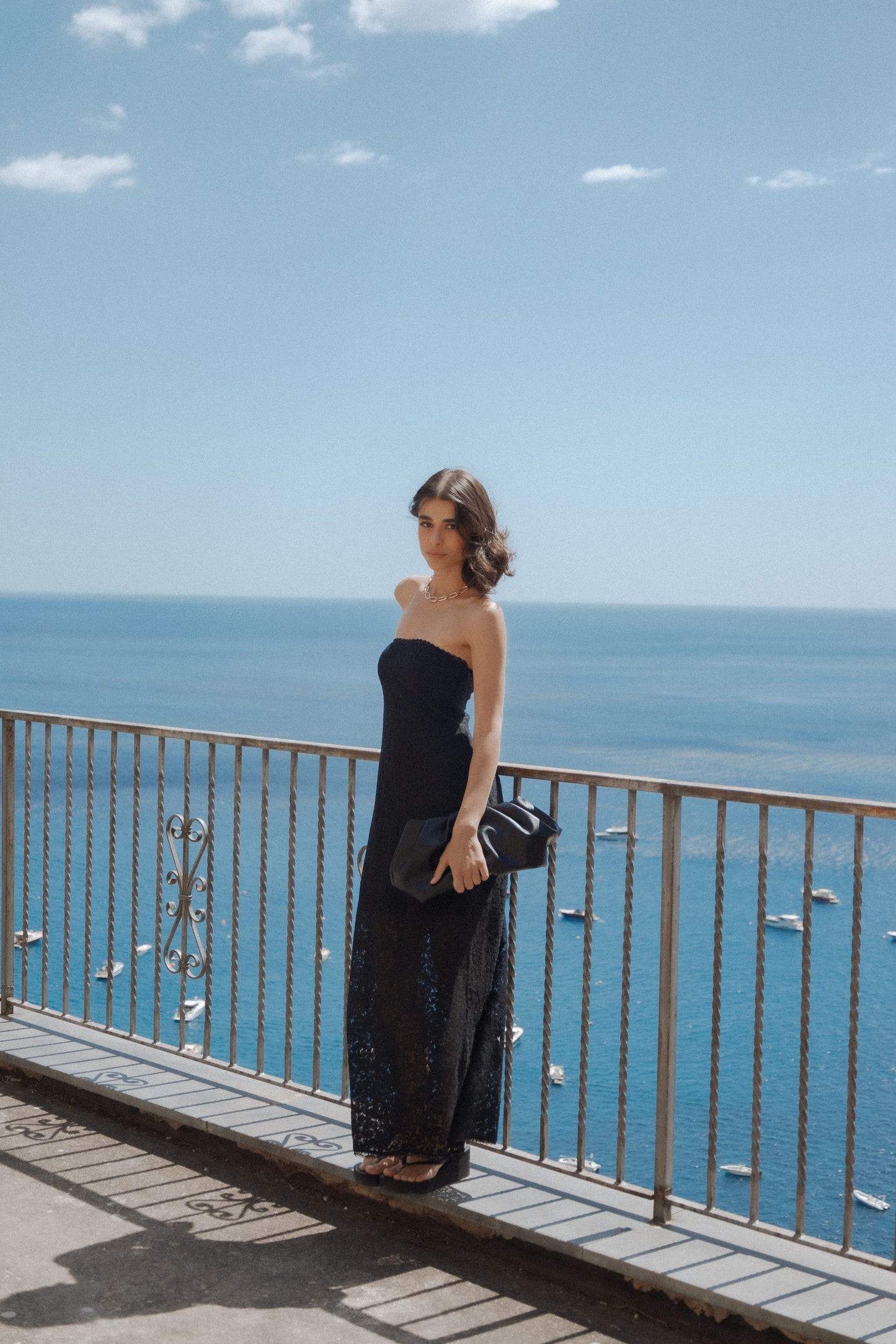 Sienna Strapless Maxi Dress - Black Lace