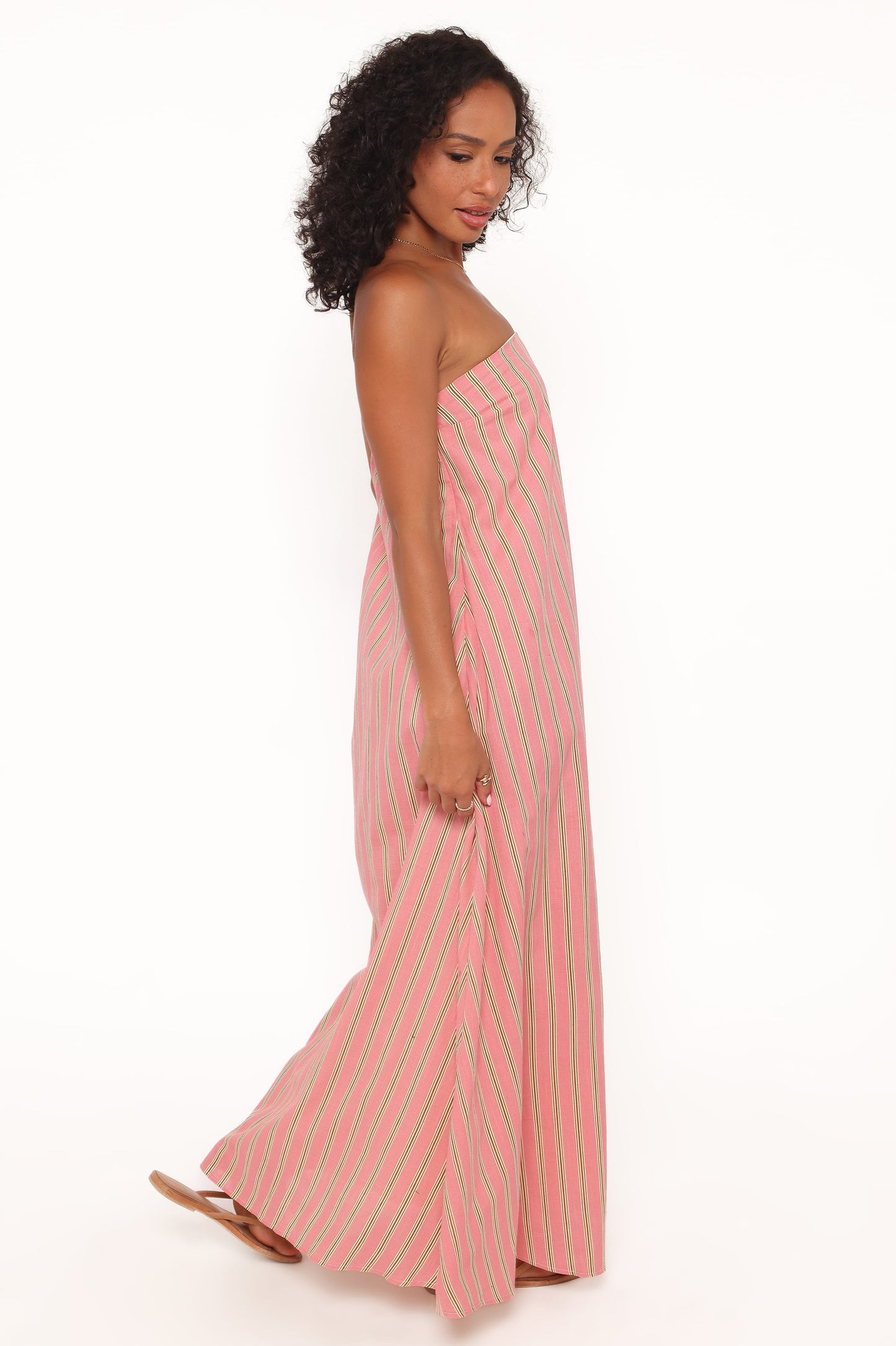 Soph Strapless Maxi Dress - Pink Stripe