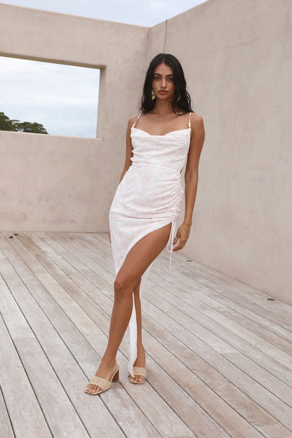 HELLO MOLLY White Sand Oasis Maxi Dress Pink