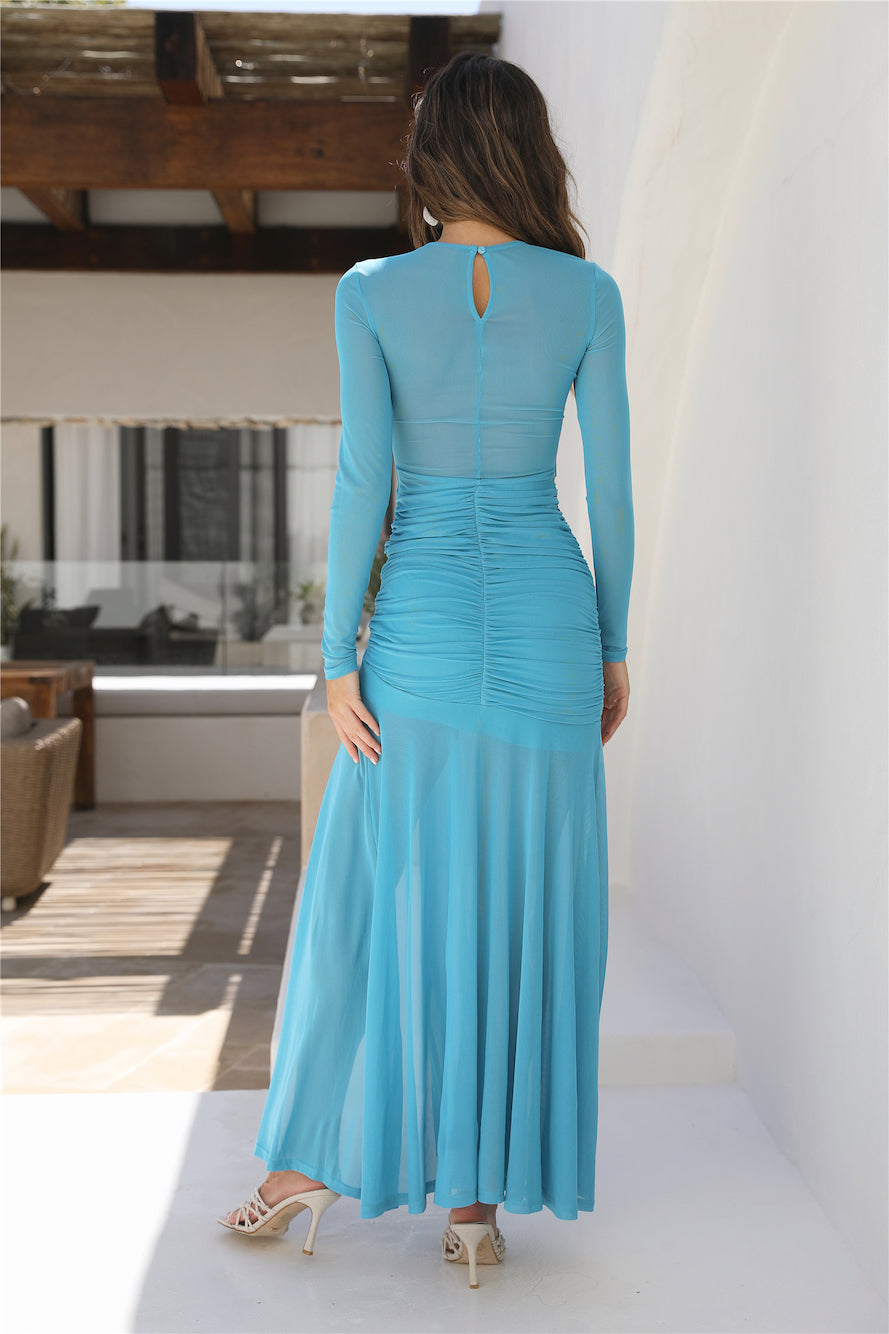 RUNAWAY THE LABEL Olivia Maxi Dress Cyan