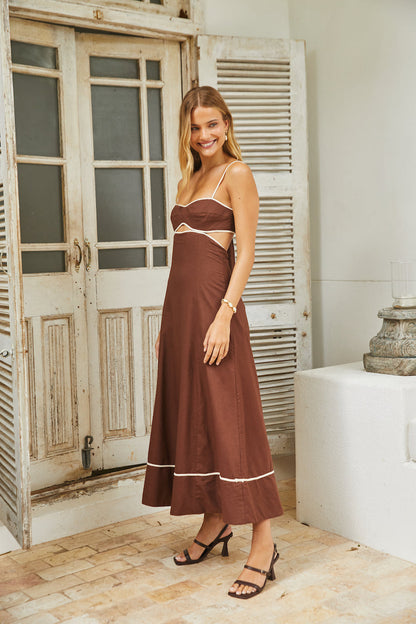 Sienna Breeze Maxi Dress Chocolate Beige