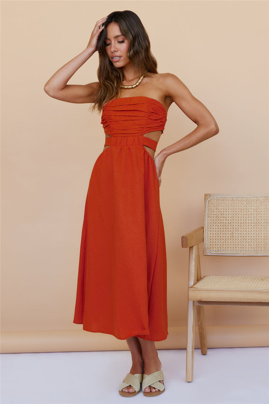 Left Of Field Maxi Dress Orange