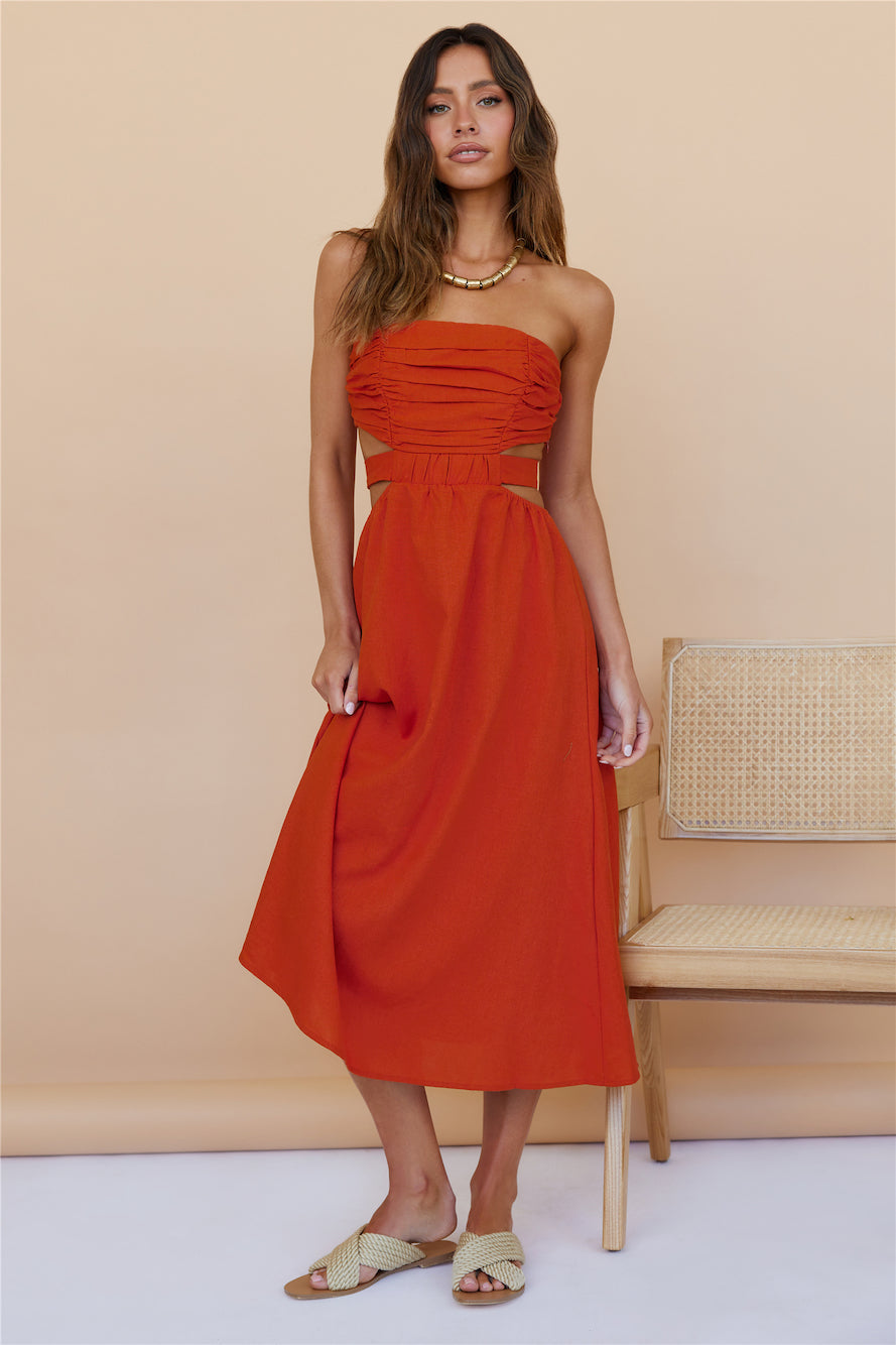 Left Of Field Maxi Dress Orange