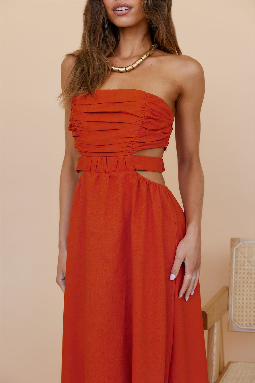 Left Of Field Maxi Dress Orange