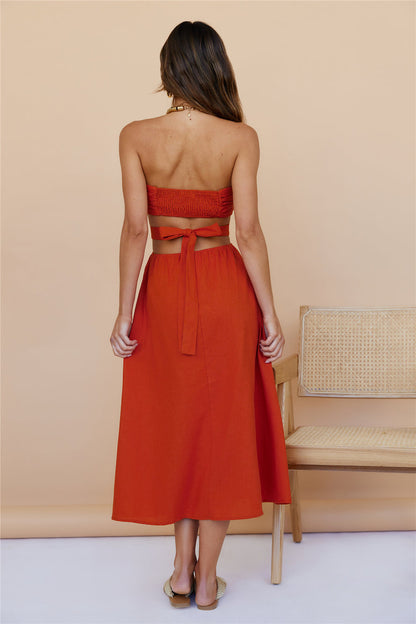 Left Of Field Maxi Dress Orange