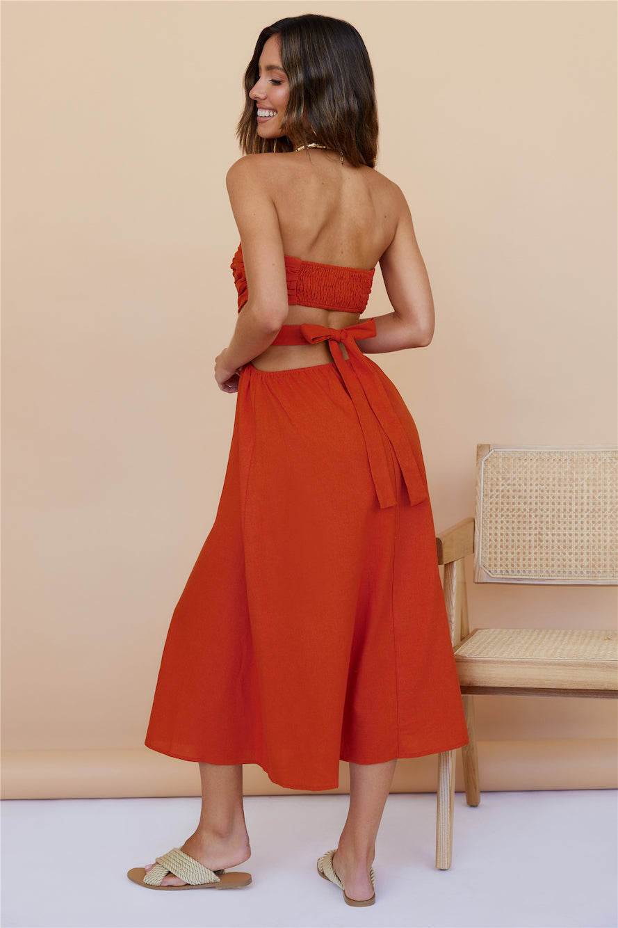 Left Of Field Maxi Dress Orange