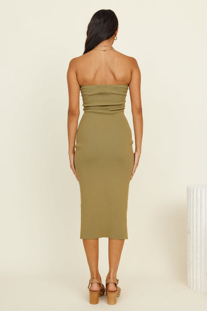 SNDYS Maia Midi Dress Khaki