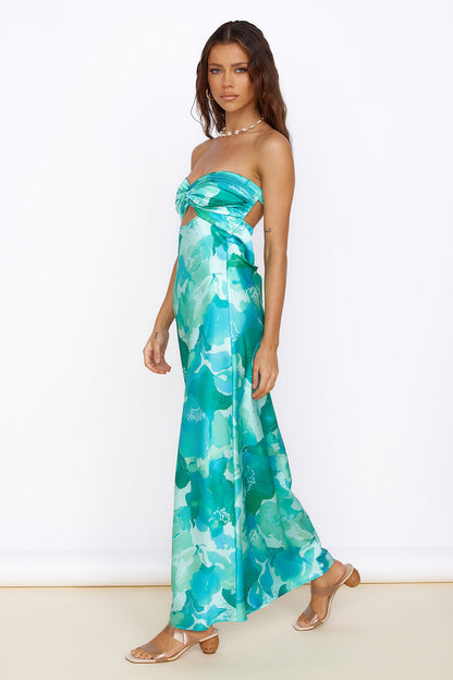 Time Stops Maxi Dress Green