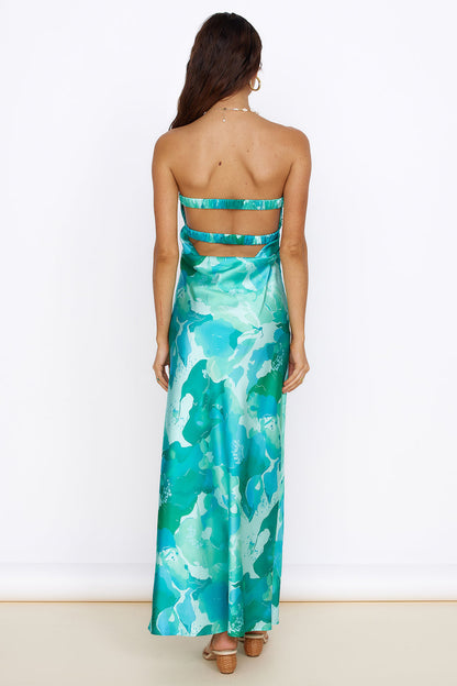 Time Stops Maxi Dress Green