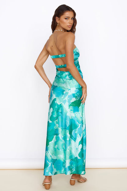 Time Stops Maxi Dress Green