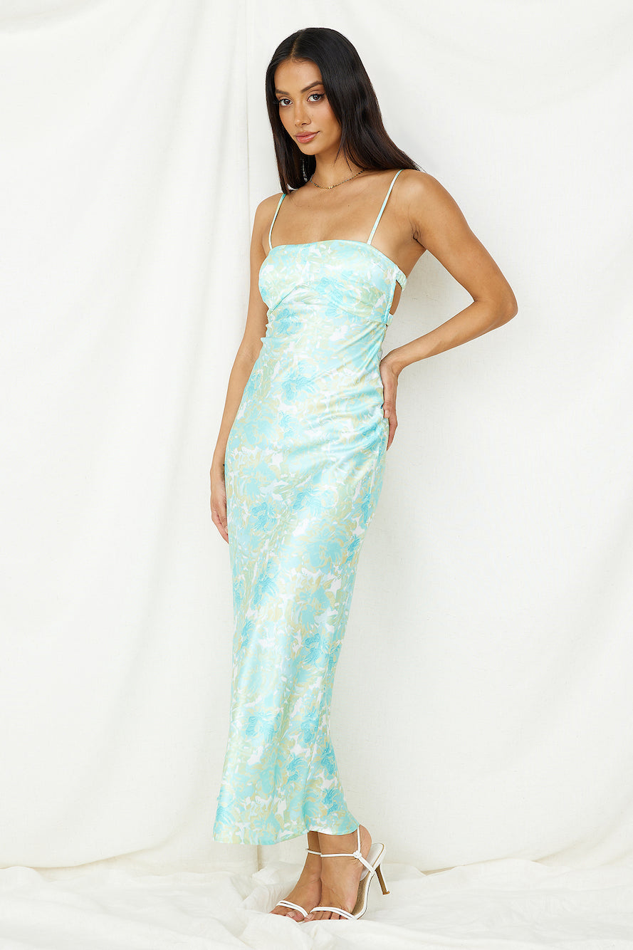 Starry Haze Midi Dress Green