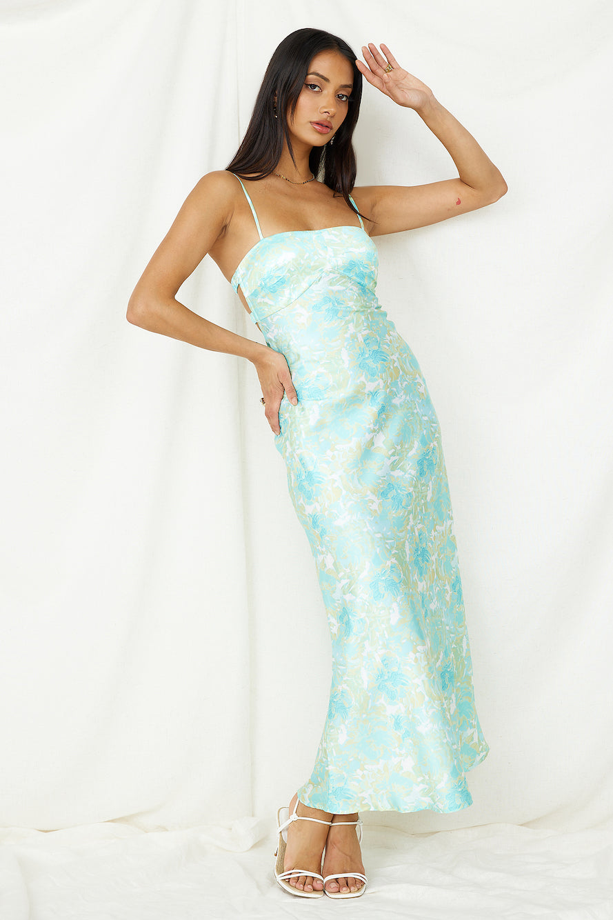 Starry Haze Midi Dress Green