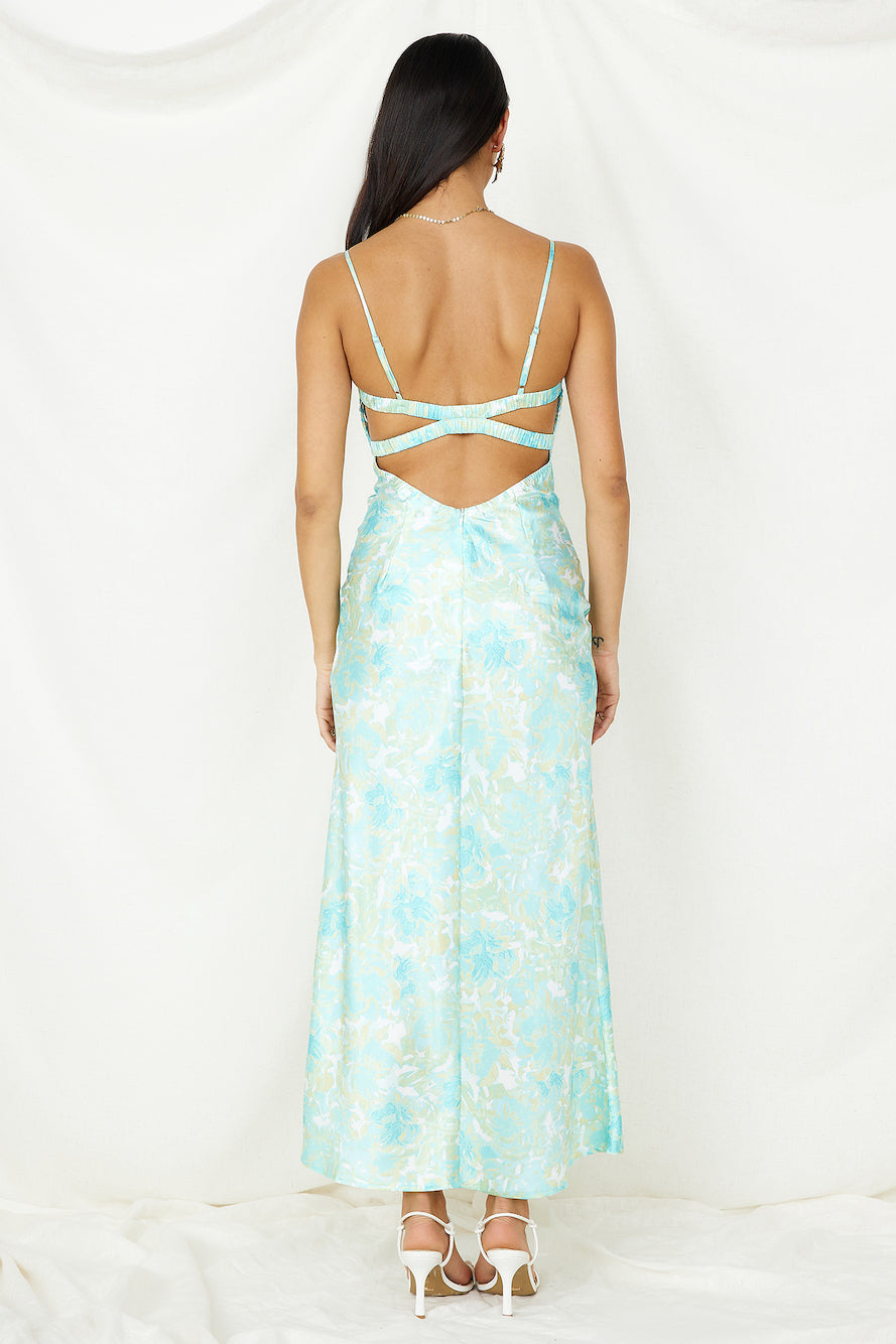 Starry Haze Midi Dress Green