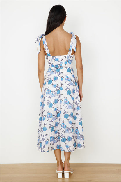 On The Roof Midi Dress Blue
