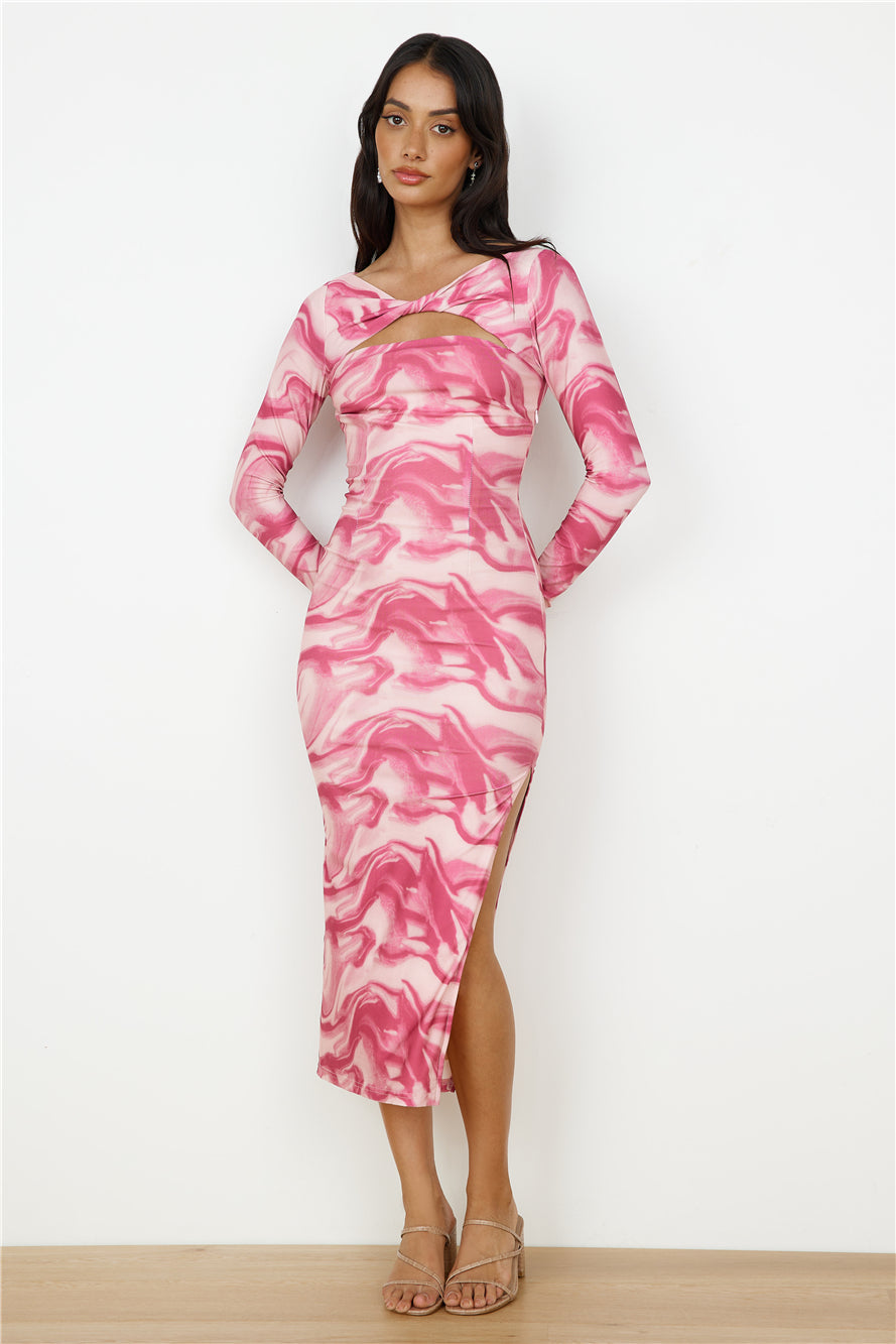 Moment To Yourself Midi Dress Pink