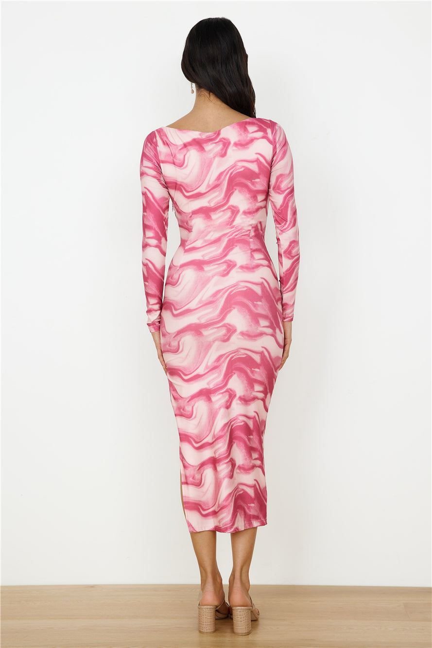 Moment To Yourself Midi Dress Pink