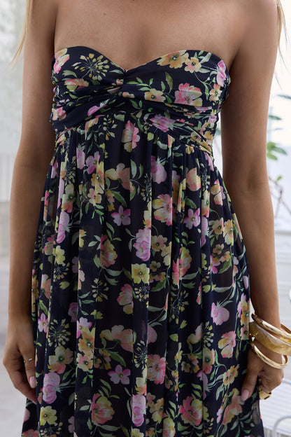 Twirl With Me Strapless Maxi Dress Black