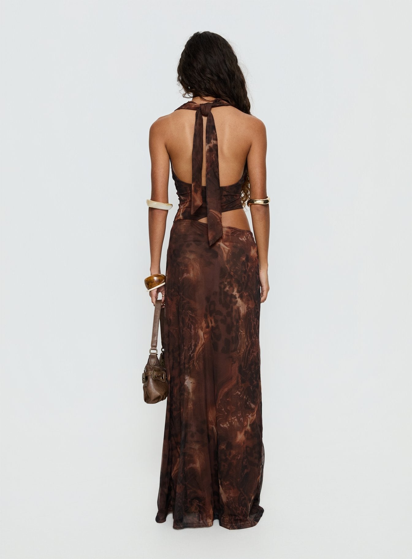 Livara Cowl Cut Out Maxi Dress Multi