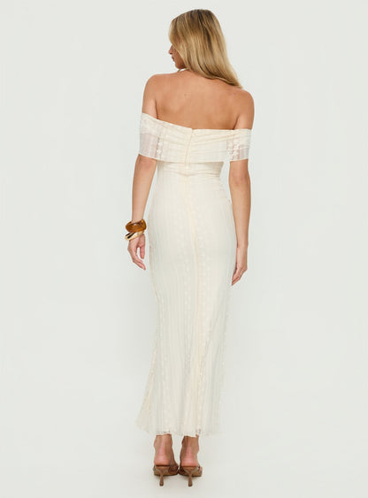 Ladonna Off Shoulder Maxi Dress Cream