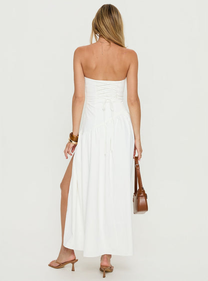 Meredithe Strapless Maxi Dress White