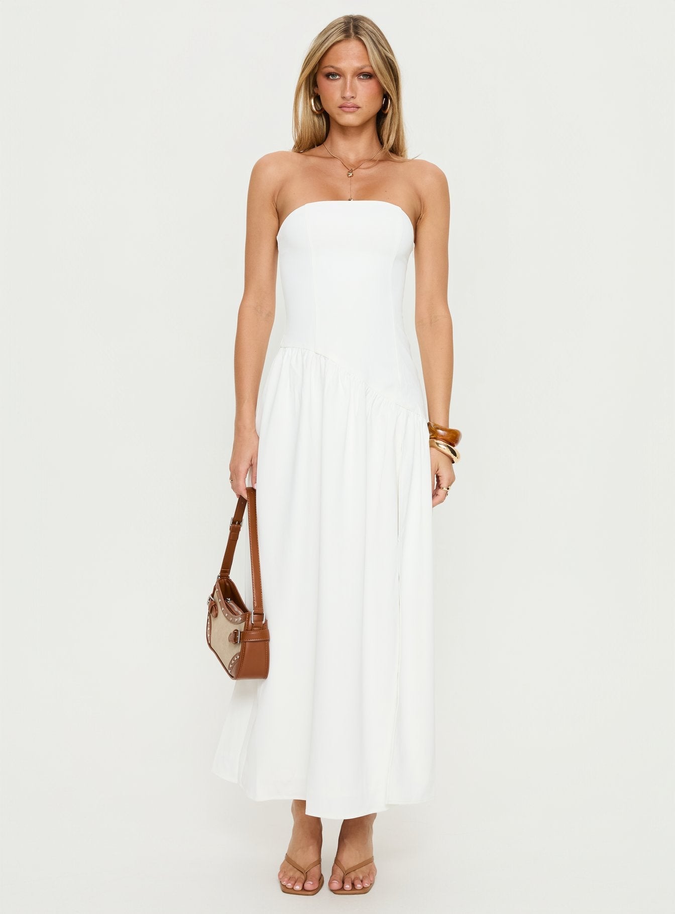 Meredithe Strapless Maxi Dress White