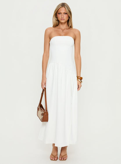 Meredithe Strapless Maxi Dress White