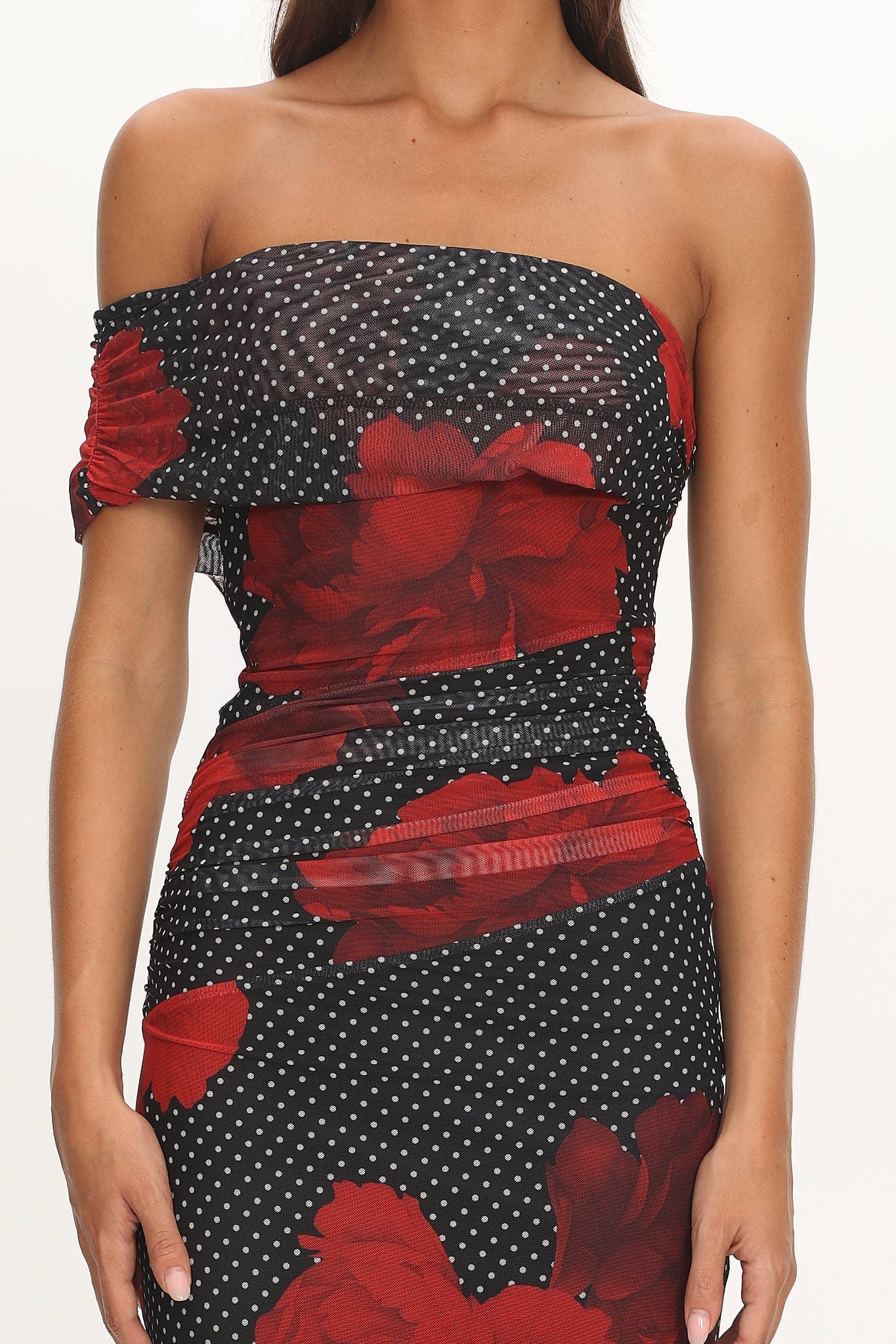 Gala One-Shoulder Maxi Dress Rose Black