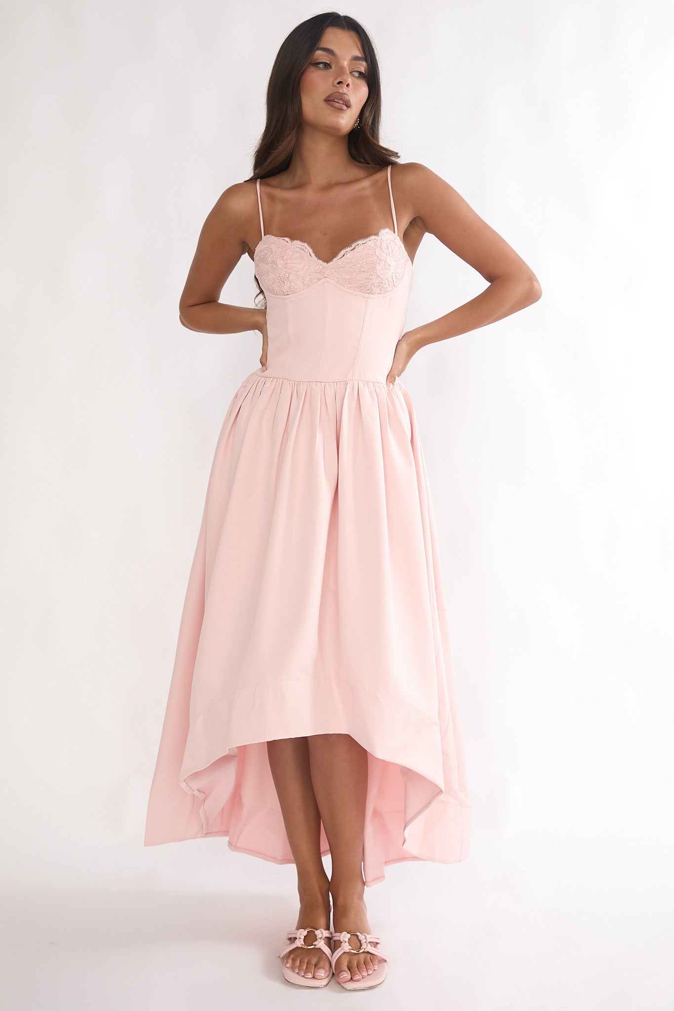 I'm Yours High-Low Hem Maxi Dress Pink