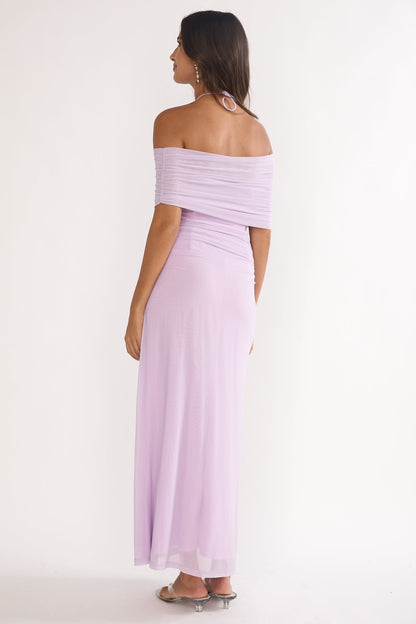Carielle Off-Shoulder Halter Maxi Dress Lilac