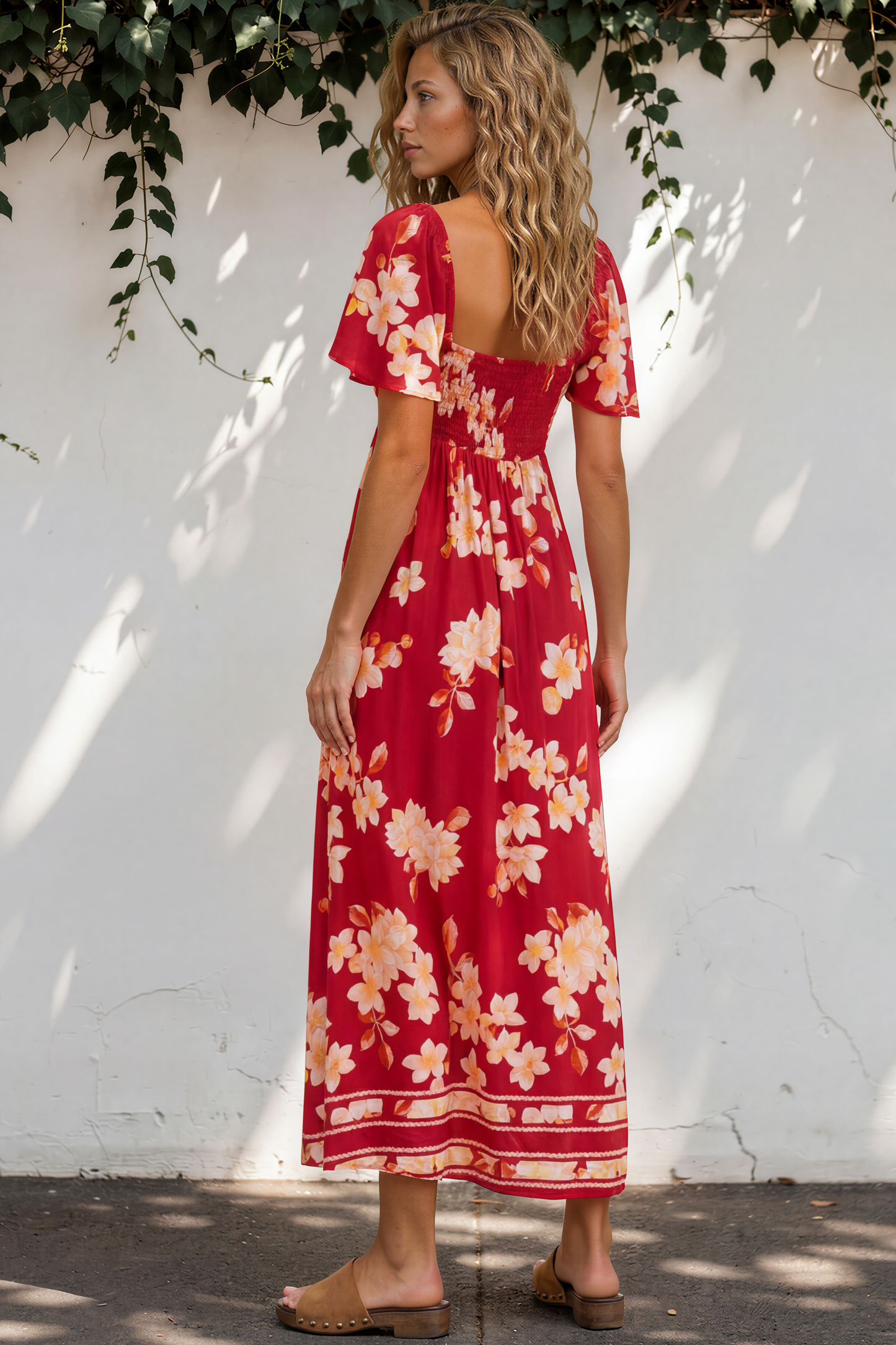Ashby Maxi Dress - On or Off Shoulder A-Line Dress with Pockets in Varenna Print