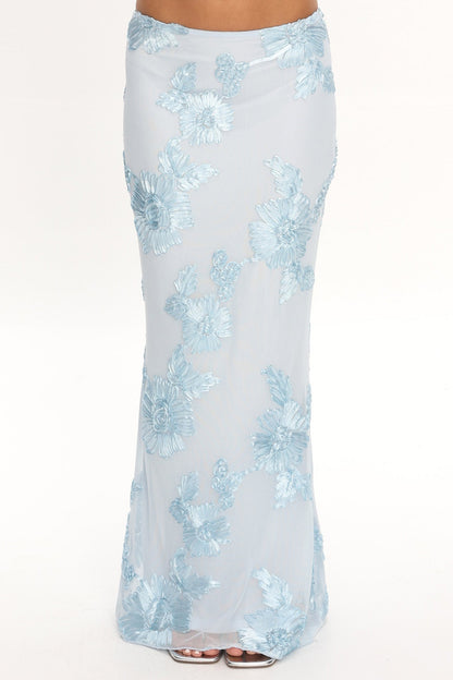 Golden Hours Maxi Skirt Embellished Light Blue
