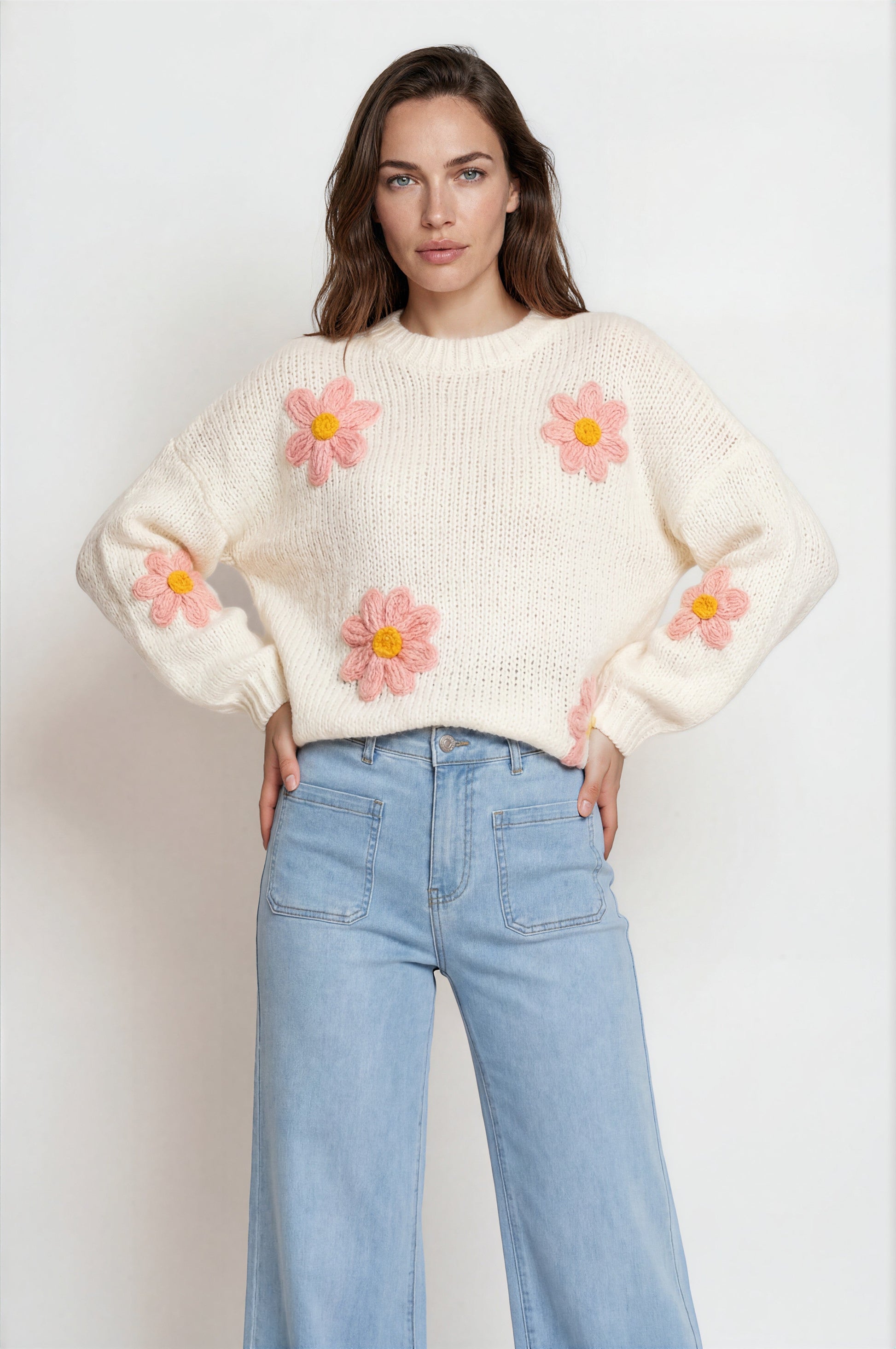 Cindy Wide Leg Jeans in Light Denim