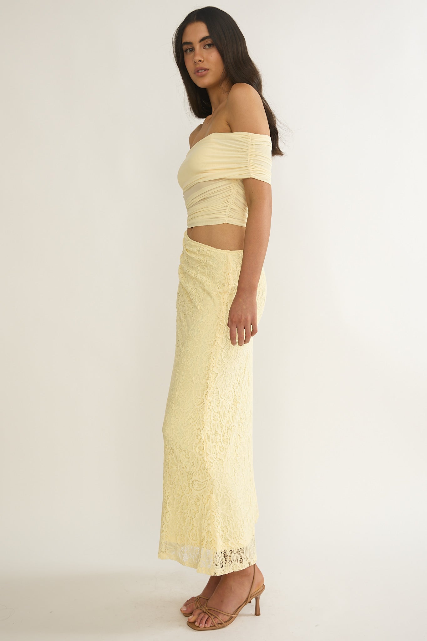 Lorely Off-Shoulder Lace Maxi Dress Butter