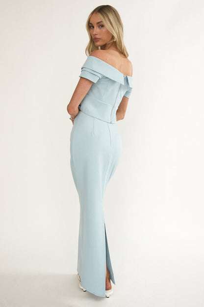 Maelie Column Maxi Skirt Blue