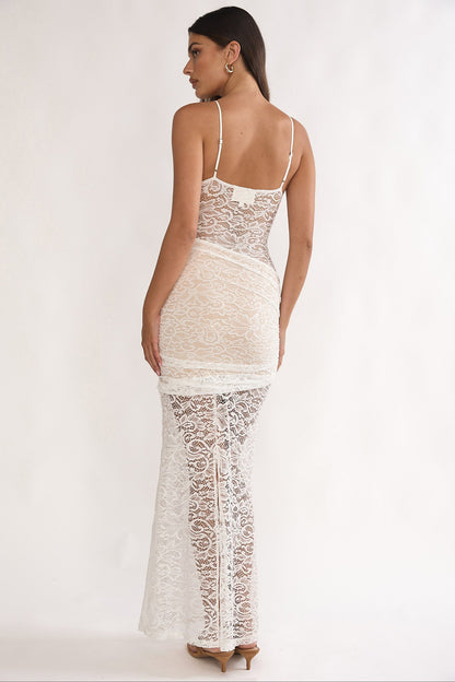 Capri Sunset Lace Overlay Maxi Dress White