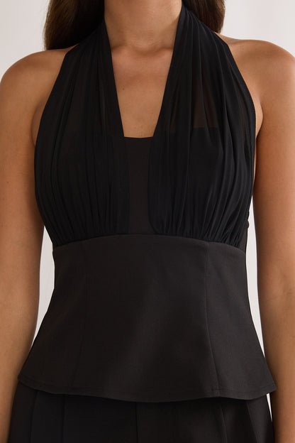 Meri Halterneck Top Black