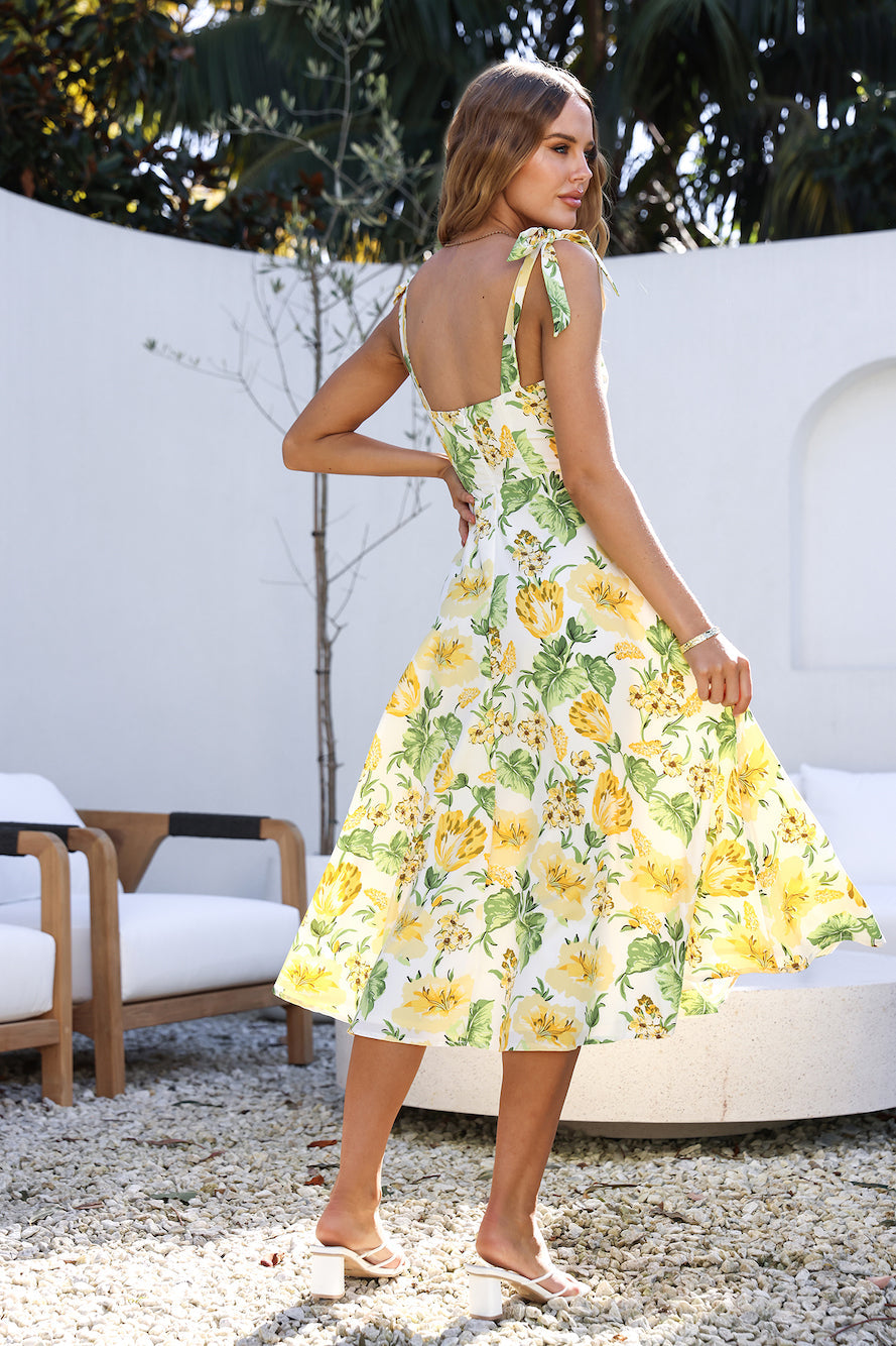 Keep Driving Midi Dress Yellow