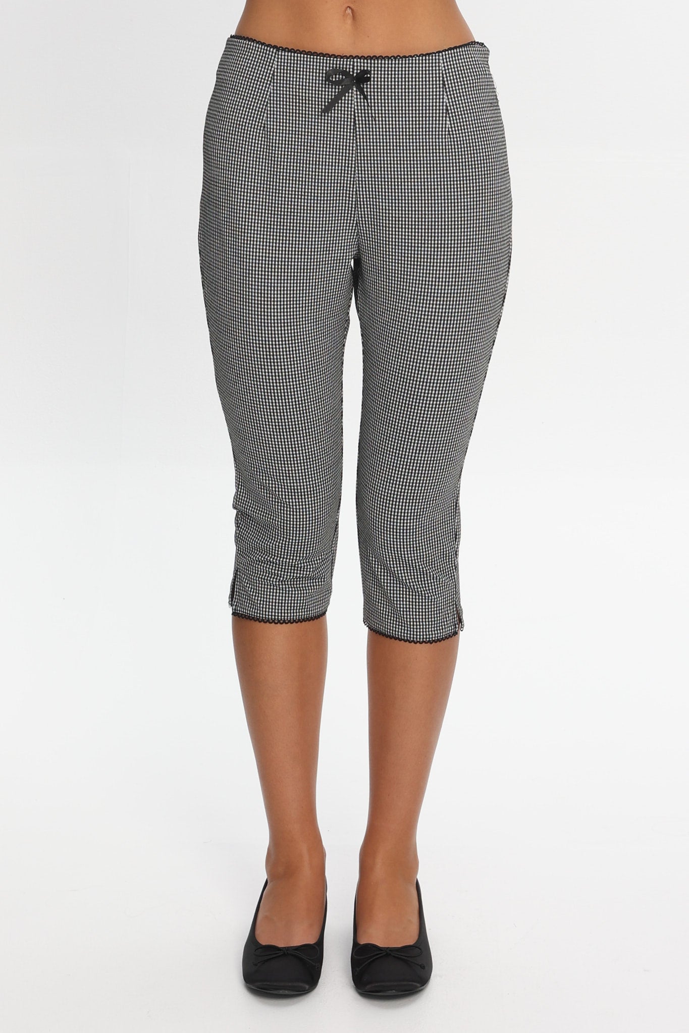 Girl's Trip Capri Pants Checker Black