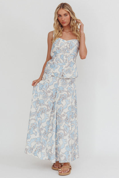 Morning Lights Godet Maxi Skirt Paisley