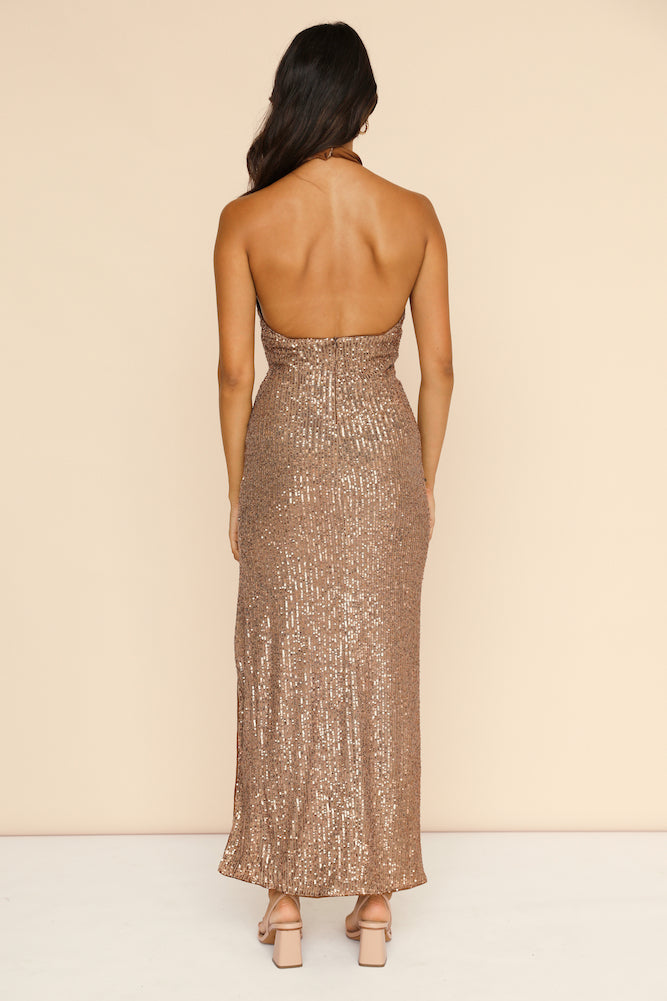 Falling Sky Maxi Dress Bronze