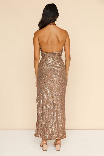 Falling Sky Maxi Dress Bronze