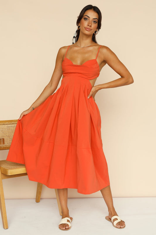 Blazing Sands Maxi Dress Rust