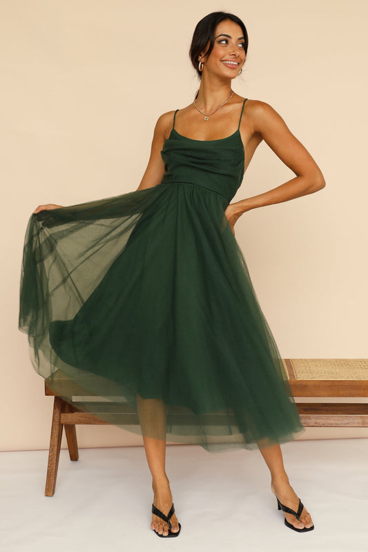 You Gotta Know Maxi Dress Forest Green