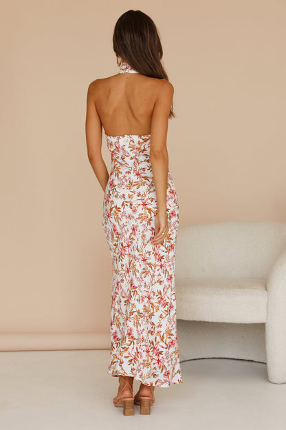 SEVEN WONDERS Alani Halter Maxi Dress White Floral