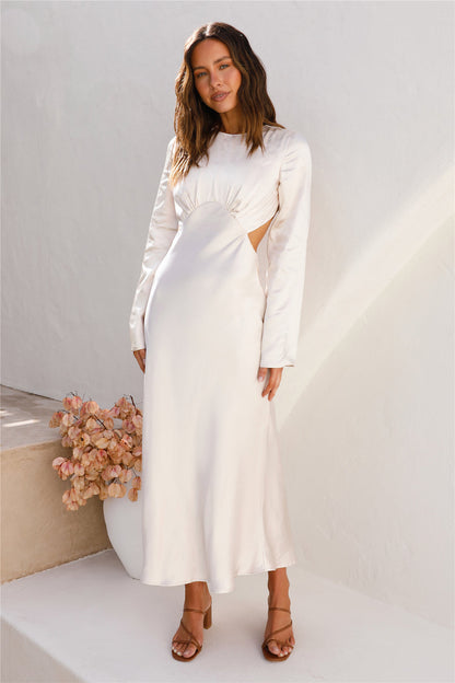 Daisy Lanes Satin Maxi Dress Champagne