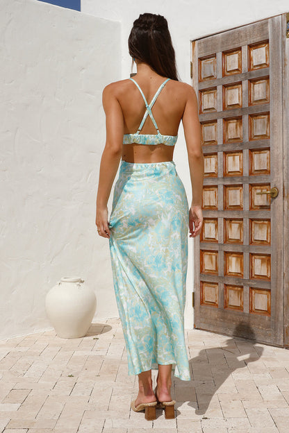 Falling Free Maxi Dress Green