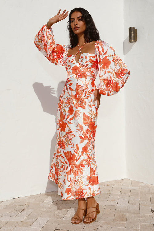 Rise Up Halter Maxi Dress Orange