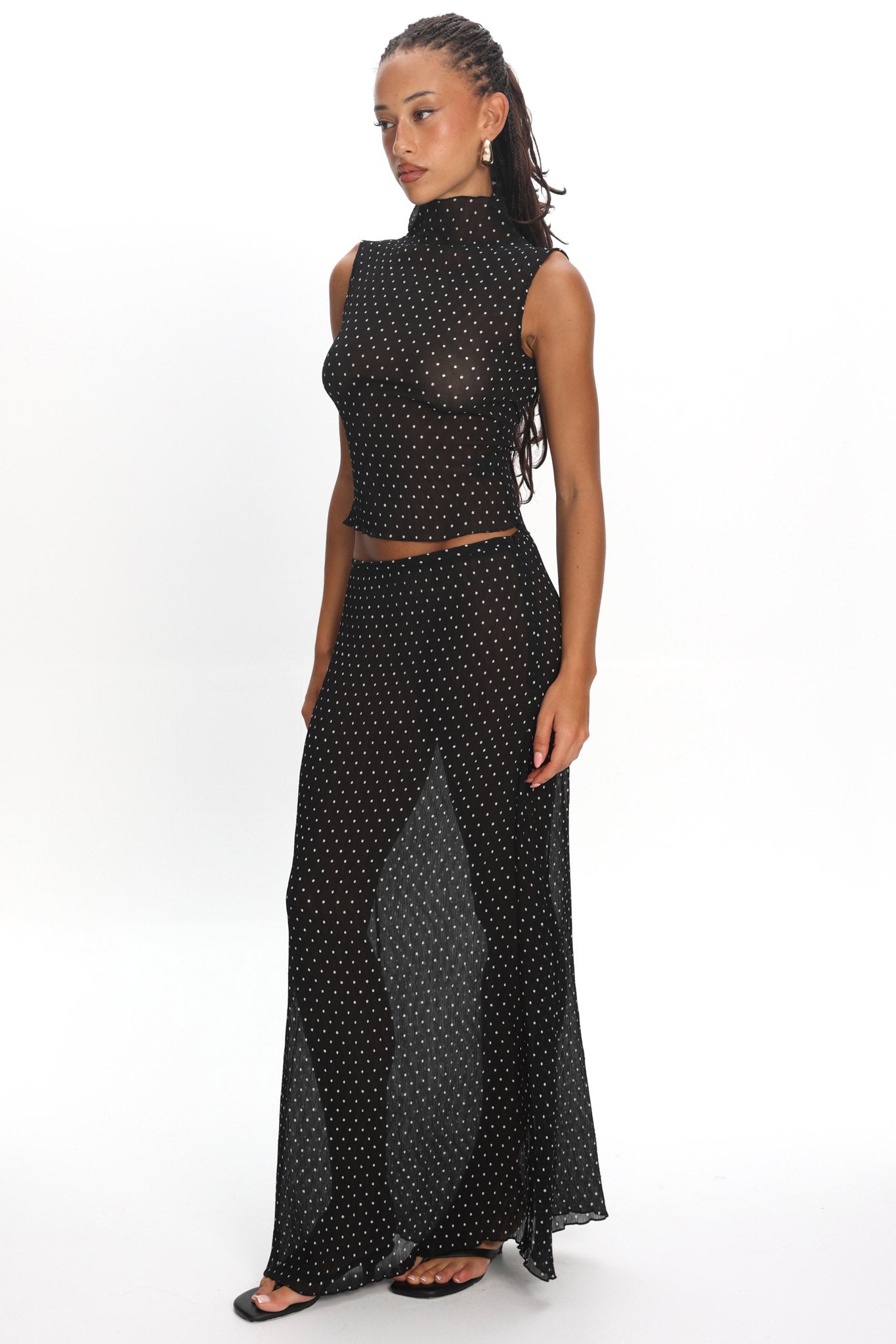 LIONESS Ford Maxi Skirt Onyx Polka